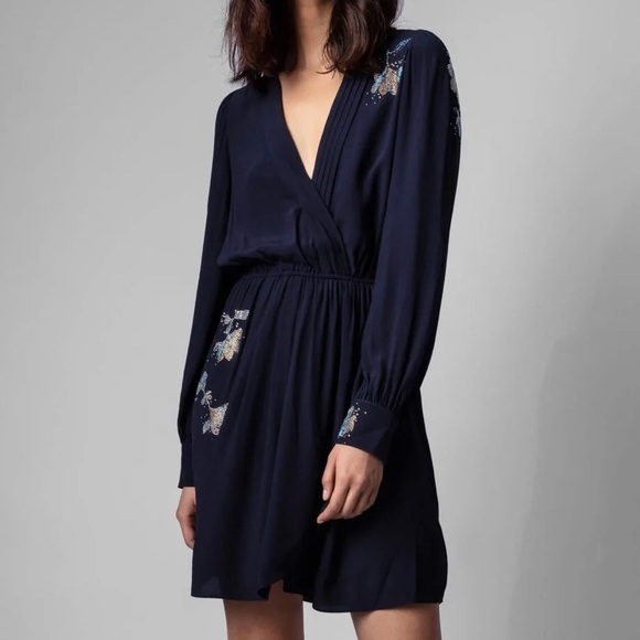 Zadig + Voltaire Paris Embellished Wrap Dress - Picture 1 of 11